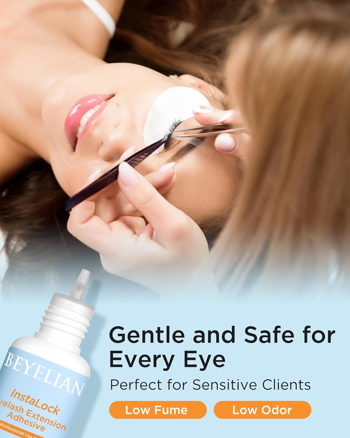 BEYELIAN Sensitive Eyelash Extension Glue 0.5-1 Sec Dry Lash Glue Waterproof Black Adhesive Professional Hypoallergenic Formaldehyde-Free 5ML (B01)-FemmiqueWomen