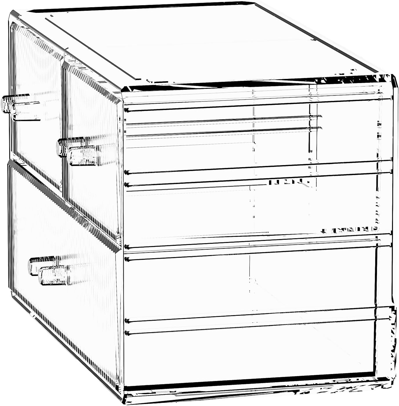 ZHIAI Stackable Storage Drawers, Acrylic Bathroom Counter Organizer Clear Makeup Organizers for Vanity, Kitchen Cabinets, Bathroom, Undersink, Home Organization and Storage (3 Drawers, Pattern A)-FemmiqueWomen