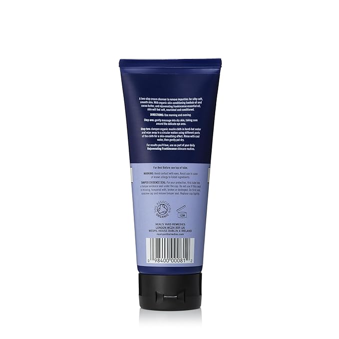 Neal's Yard Rejuvenating Frankincense Cleanser with Aloe Vera & Cocoa Butter, Smoothes & Refines, All Skin Types, Vegan Approved, Cruelty-Free 100mL-FemmiqueWomen
