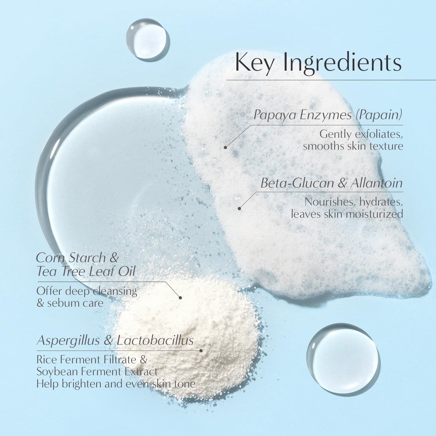 Petitfee B-Glucan Enzyme Wash 1g*20ea - Facial Cleanser, Cleansing Powder with Papaya Extract Papain, Rice Extract for Mild, Daily Exfoliation, Powder Soap, Cleansing Mask, Travel Size-FemmiqueWomen