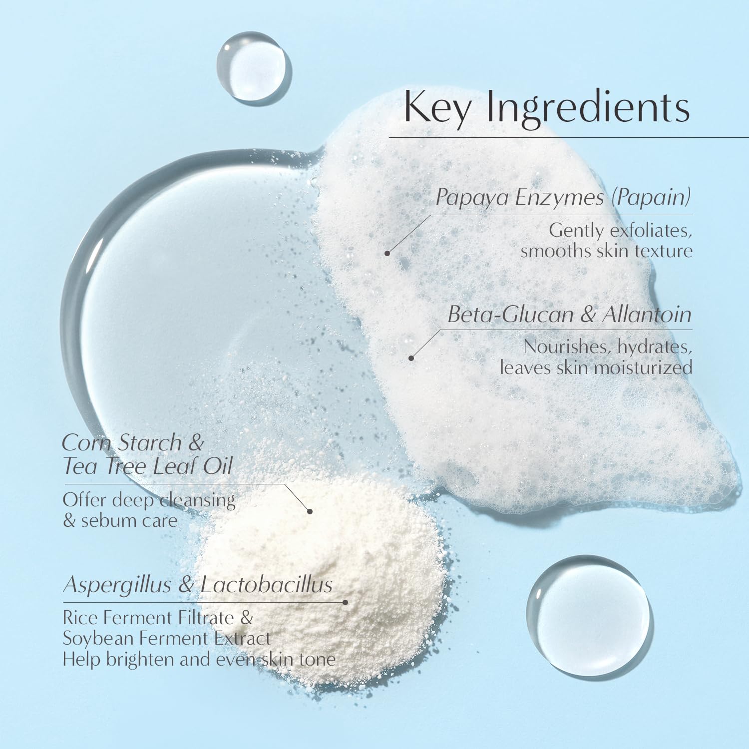 Petitfee B-Glucan Enzyme Wash 1g*20ea - Facial Cleanser, Cleansing Powder with Papaya Extract Papain, Rice Extract for Mild, Daily Exfoliation, Powder Soap, Cleansing Mask, Travel Size-FemmiqueWomen