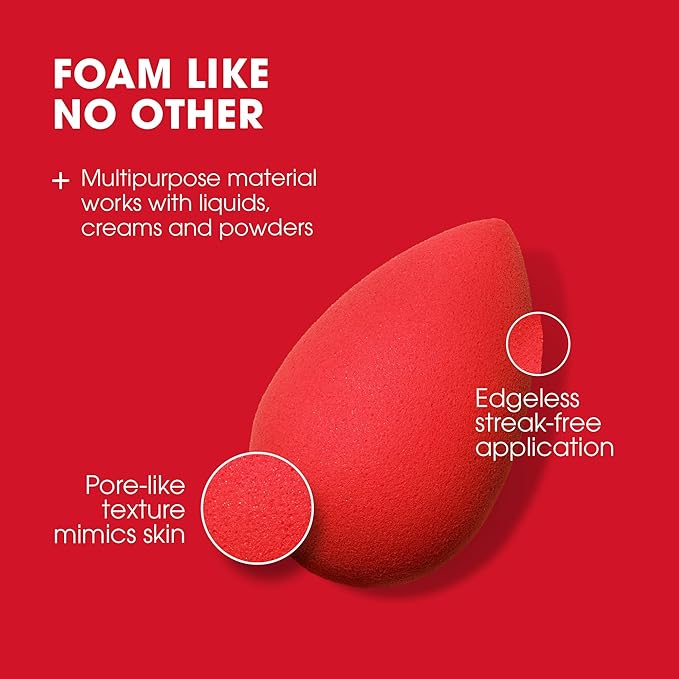 Beautyblender® | Ruby Beauty Blender Makeup Sponge, Super-Soft Foam Easily Blends Foundations, Powders & Creams, Made in USA, Reusable, Washable, Streak Free Application, Vegan, Cruelty Free-FemmiqueWomen