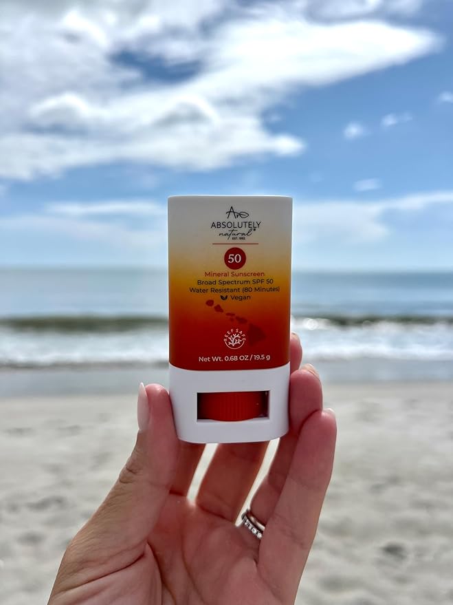 SPF 50 Mineral Sunscreen Stick with Rose Hips Oil, Cruelty Free and Reef Safe, Vegan Blend for Face and Body, Made in USA-FemmiqueWomen