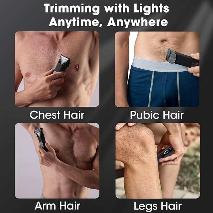 2-in-1 Manscape Trimmer for Men,Body & Groin Hair Trimmers for Men,Bikini Trimmer Women- Wet/Dry Electric Razors for Smooth No-Nick Shaving,IPX7 Waterproof Ball Shaver,LED Display,Black-FemmiqueWomen