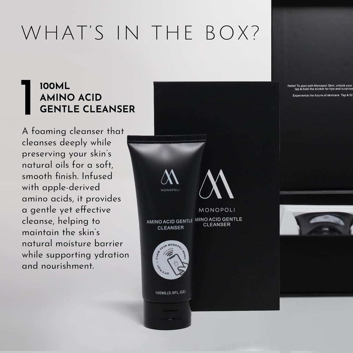 Monopoli Skin Amino Acid Gentle Cleanser | Soft, Refreshed, and Conditioned Skin | Apple-Derived Amino Acids | Gentle Cleansing for Sensitive Skin Types | Single 100g-FemmiqueWomen