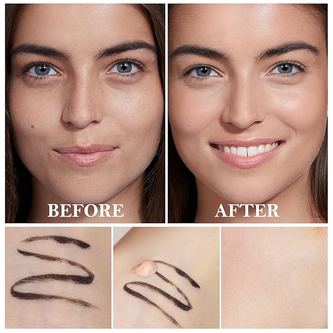 2pcs Liquid Concealer Set with Brush,Full Cover,Concealer Wand with Matte Finish,Corrects，Covers，Long Wear Up to 24hr-FemmiqueWomen