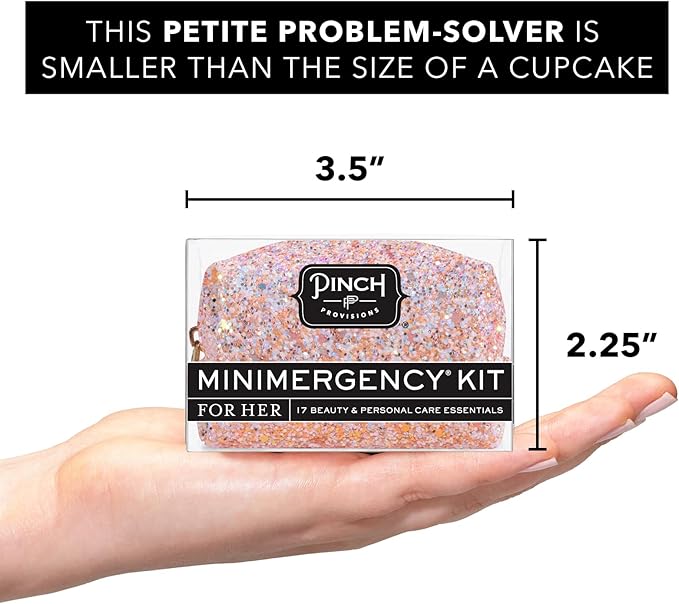 Pinch Provisions Rosé Minimergency Kit, includes 17 Travel-Sized Cosmetic Essentials, Convenient for Purses, Emergency Beauty Accessories, Gifts for Holiday’s & Birthday’s-FemmiqueWomen