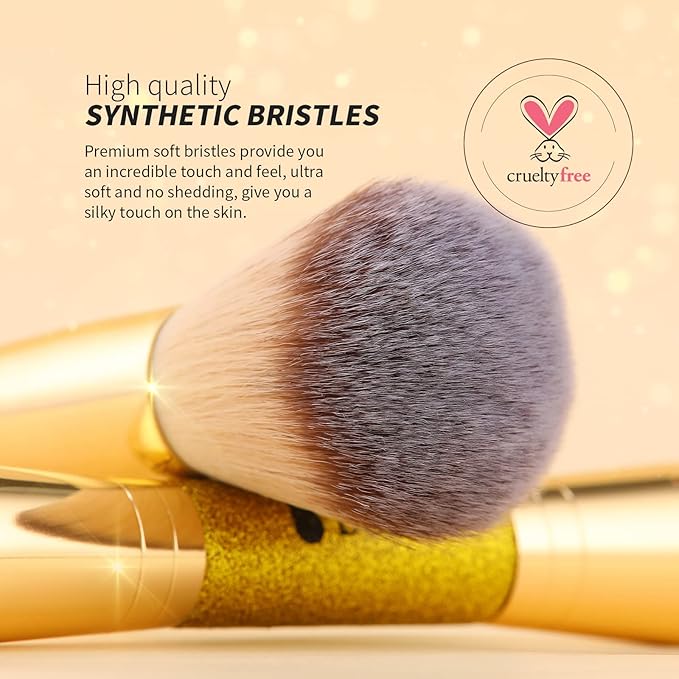 DUcare Foundation Powder Brush Double Ended Blush Makeup Brushes, Duo Bronzer Blush ideal for cream or powder-FemmiqueWomen