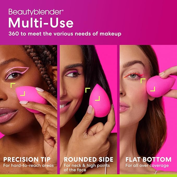 Beautyblender® | Original Pink Beauty Blender Makeup Sponge, Super-Soft Foam Easily Blends Foundations, Powders & Creams, Made in USA, Reusable, Washable, Streak Free Application, Vegan, Cruelty Free-FemmiqueWomen