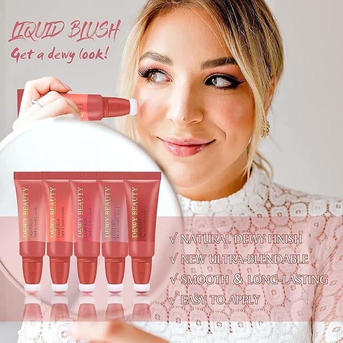 3 Color Blush Beauty Wand, Soft Matte Lightweight With Cushion Applicator Creamy Natural Shimmer Blendable Face Blush. (103# Rosa-Cool Pink+104# Cheery-Dark Rose+105# Ardour -Terracotta)-FemmiqueWomen
