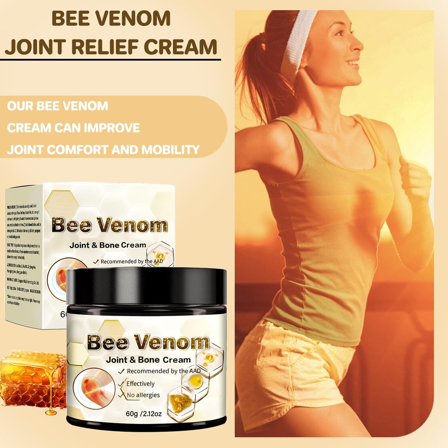 2 PCS Bee Venom Arthritis Cream, Bee Venom Advanced Joint Cream, Bee Venom Joint Relief Cream, Suitable for Back, Neck, Hands, Foot Joints, Etc-FemmiqueWomen