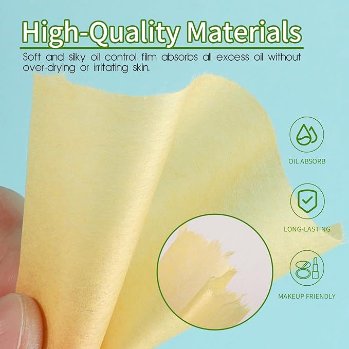 300 Sheets Blotting Paper, HNYYZL Oil Absorbing Sheets for Oily Skin, Oil Control for Face, Makeup Blotting Paper, Natural Oil Absorbing Facial Blotting Sheets for Oily Skin Care (Pack of 3)-FemmiqueWomen
