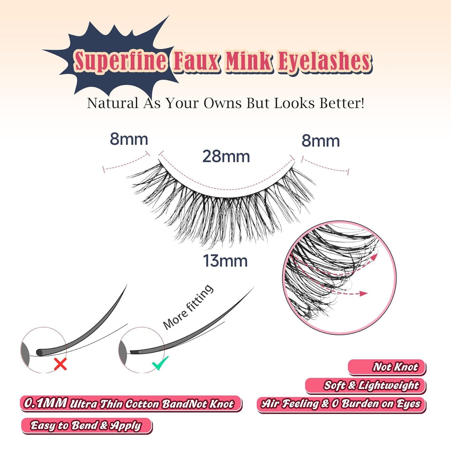 Eyelashes Natural Daily Lashes False Eyelash Lash Strips C Curl Siligli-FemmiqueWomen