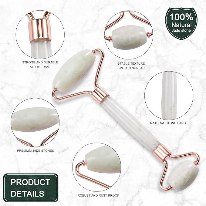 Jade Roller for Face, Facial Roller Massager Skin Care Tool, Gua Sha Facial Tools for Face, Neck, Eyes, Reduce Puffiness of The Skin-FemmiqueWomen