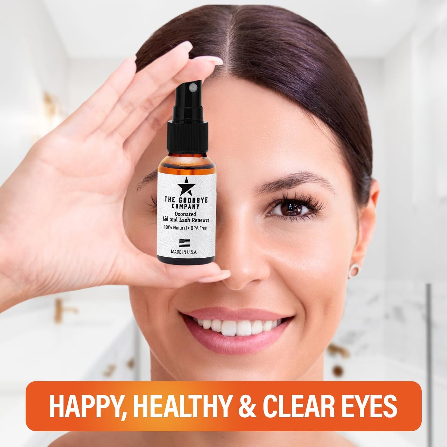 The Goodbye Company Ozonated Lid and Lash Renewer; Hypochlorous Acid Spray Eyelid & Eyelash Extension Cleanser; 100% Natural Lash Cleaning Kit; Made in USA (30 mL)-FemmiqueWomen