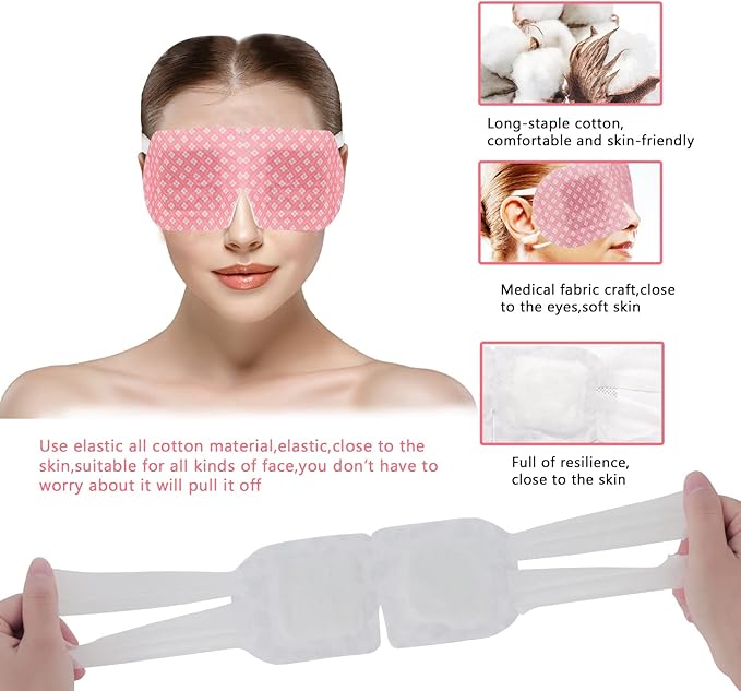 18 Packs Steam Eye Mask for Dry Eyes Dark Circles and Puffiness Tired Eyes, Disposable Self Heating Eye Mask for Stress Relief Relief Eye Fatigue-FemmiqueWomen