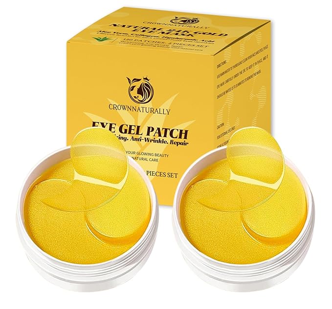 120PCS Under Eye Patches 24K Gold Eye Mask with Aloe Vera Natural Ingredients, Moisturizing Skin Care with Hyaluronic Acid and Collagen for Anti-Wrinkle, for Dark Circles and Puffiness-FemmiqueWomen
