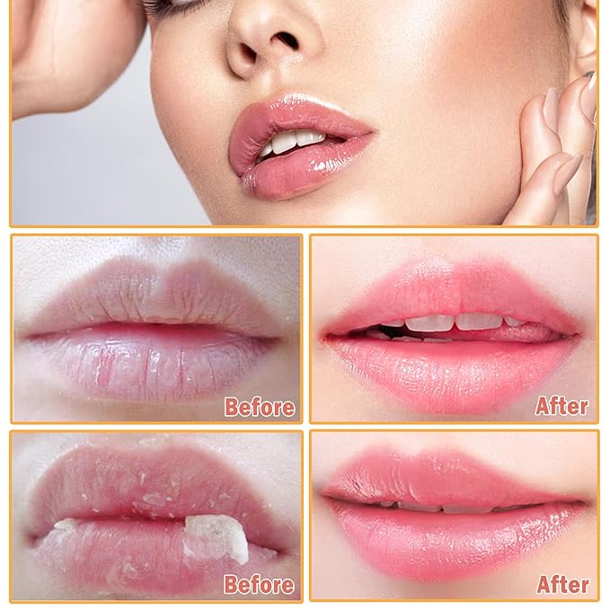 2Pcs Honey Pot Bee Lip Balm with Honey Spoon,Honey Lip Sleeping Mask Overnight 24HR Repair Lip Reduces Lip Lines,Exfoliator Moisturizing Moisture Dry & Chapped Lip Care Products-FemmiqueWomen