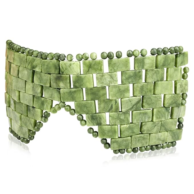 Jade Eye Mask Natural Green Jade Facial Maks for Relive Eliminate Puffiness-FemmiqueWomen