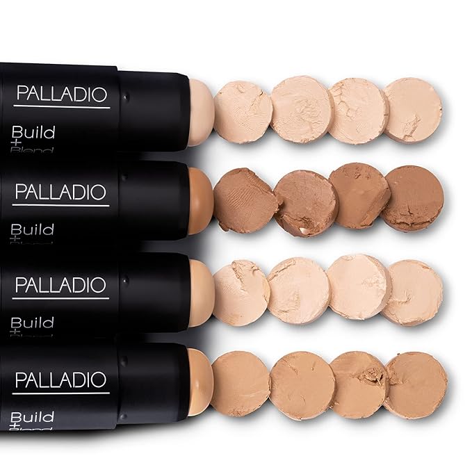 Palladio BUILD + BLEND Foundation Stick, Contour Stick for Face, Professional Makeup for Perfect Look, 0.25 Ounce (Mocha)-FemmiqueWomen