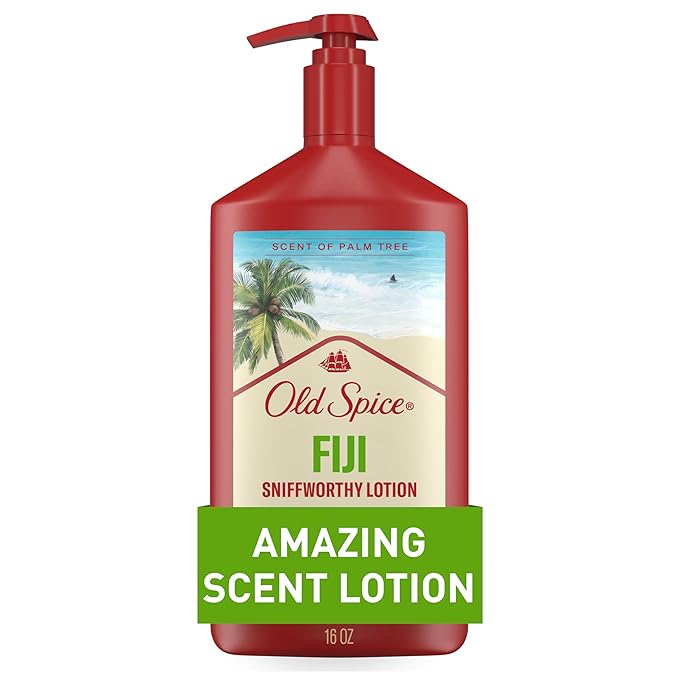 Old Spice Hand, Face & Body Lotion for Men, 24/7 Lightweight Moisturization with Amazing Scent, Instant Absorption, For All Skin Types, Fiji with Palm Tree Scent, 16 oz-FemmiqueWomen