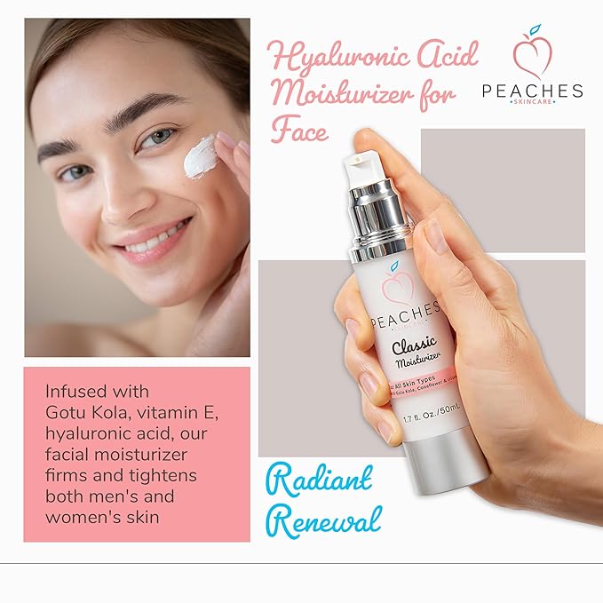 Hydrating Vegan Moisturizer with Vitamin E, Gotu Kola, and Pineapple – Age-Defying Face Cream for All Skin Types – Classic Moisturizer (1.7 oz)-FemmiqueWomen