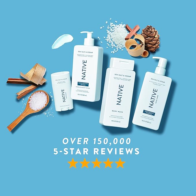 Native Body Lotion Contains Naturally Derived Plant-Based Moisturizers for Women and Men | Restores Dry Skin, Sea Salt & Cedar, 16.5 fl oz-FemmiqueWomen