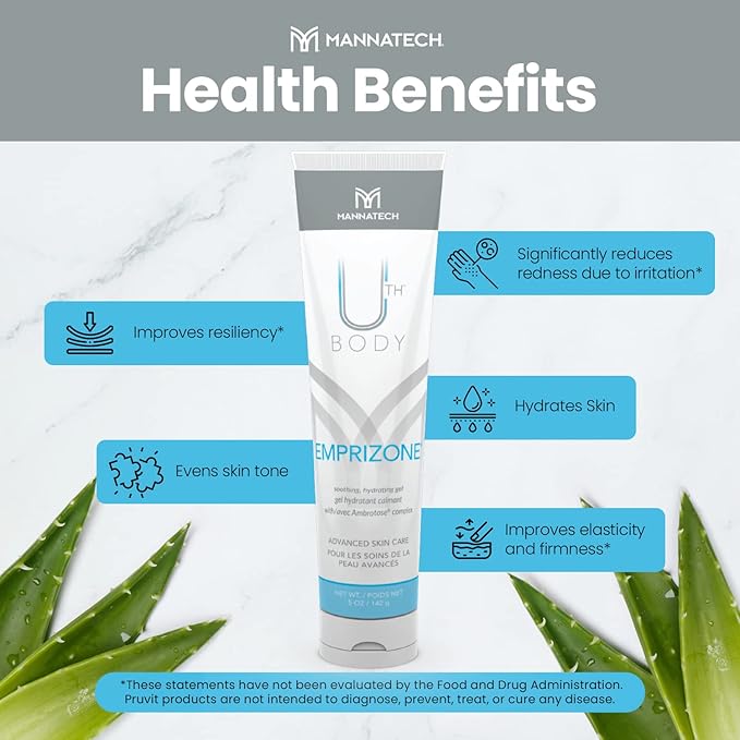 Mannatech Emprizone 5oz, Contains Aloe Vera Gel for Skin, Soothe Minor Skin Irritations, Hydrating Gel Balanced pH-levels, Paraben & Fragrance-free, Allergy tested, Dermatologist tested w/Ambrotose-FemmiqueWomen