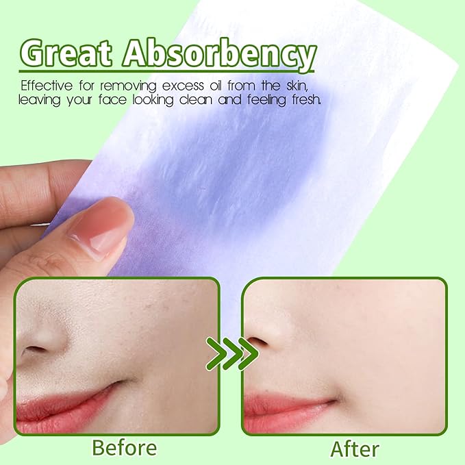 Blotting Paper, HNYYZL Oil Absorbing Sheets for Oily Skin 600 Sheets, Oil Control for Face, Makeup Blotting Paper, Natural Oil Absorbing Facial Blotting Sheets for Oily Skin Care (Pack of 6)-FemmiqueWomen