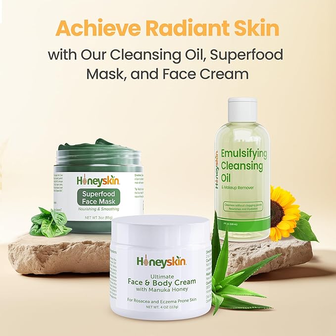 Honey Cleansing Balm Makeup Remover - Face and Eye Makeup Remover for Sensitive Skin Face Wash - Hydrating Facial Cleanser and Gentle to Face Makeup Melting Balm (4oz)-FemmiqueWomen