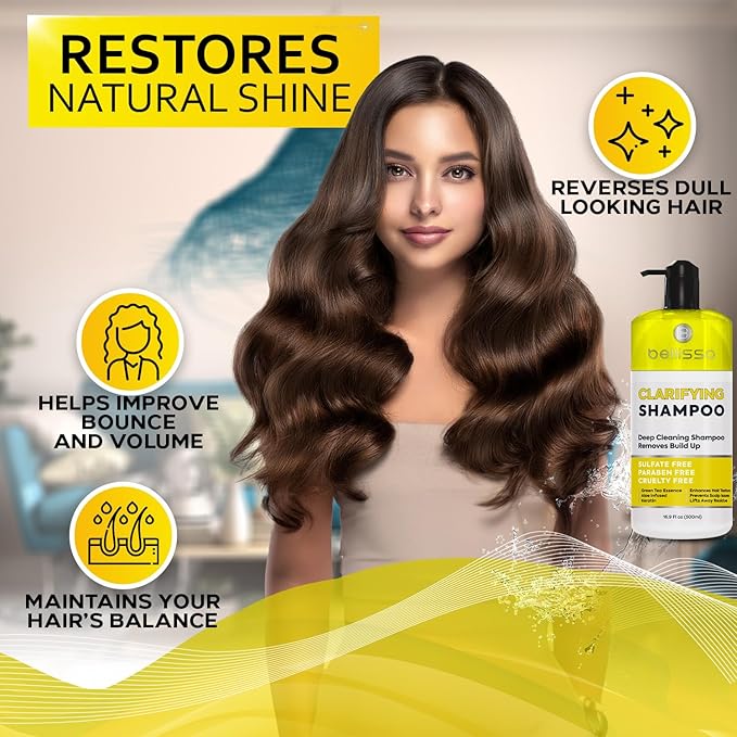 Clarifying Shampoo for Women and Men - Ideal for Oily Hair and Build Up - Gentle, Moisturizing Sulfate Free Formula - Safe for Color Treated, Curly Perms and Dry Scalps - Remove Chlorine for Swimmers-FemmiqueWomen