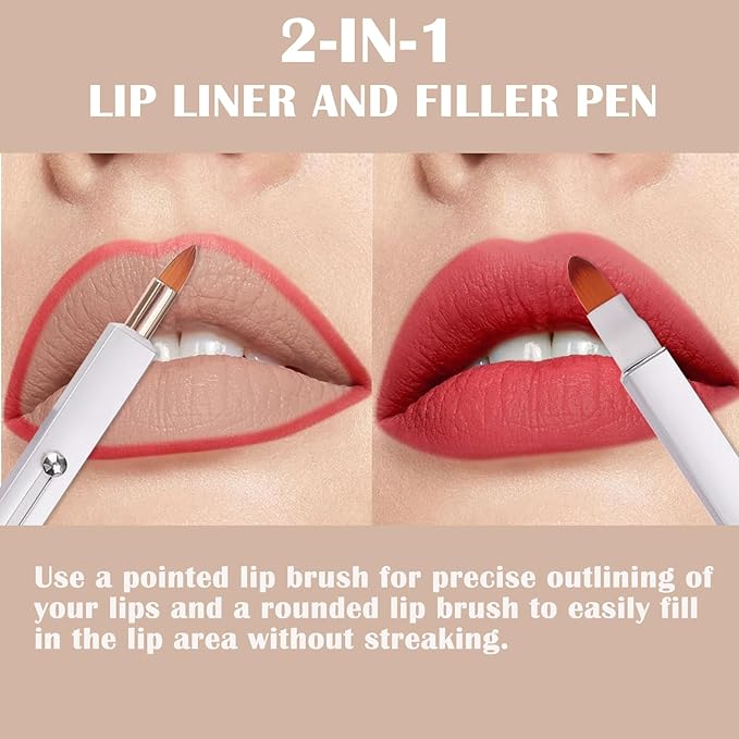 3 Pack Lip Brush for Lipstick Makeup Brushes Double-Ended Retractable Lip Brush with Cap Dustproof for Lipstick Gloss Creams Portable with Cap(Black + Gold + Silver)-FemmiqueWomen