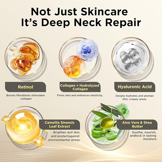 Firming Neck Cream for tightening and firming,Retinol,Collagen & Hyaluronic Acid Cream-Anti-Aging Face Moisturizer for Face,Wrinkle Smoother for Women & Men, 1.76 Fl Oz-FemmiqueWomen