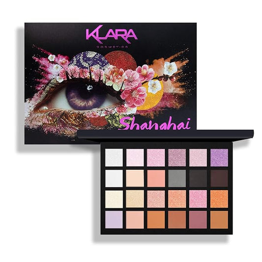 24 Eyeshadow Palette - Festive Vibrant Shimmer Matte Warm Neutral Sparkling Eye shadow Palette (Shanghai)-FemmiqueWomen