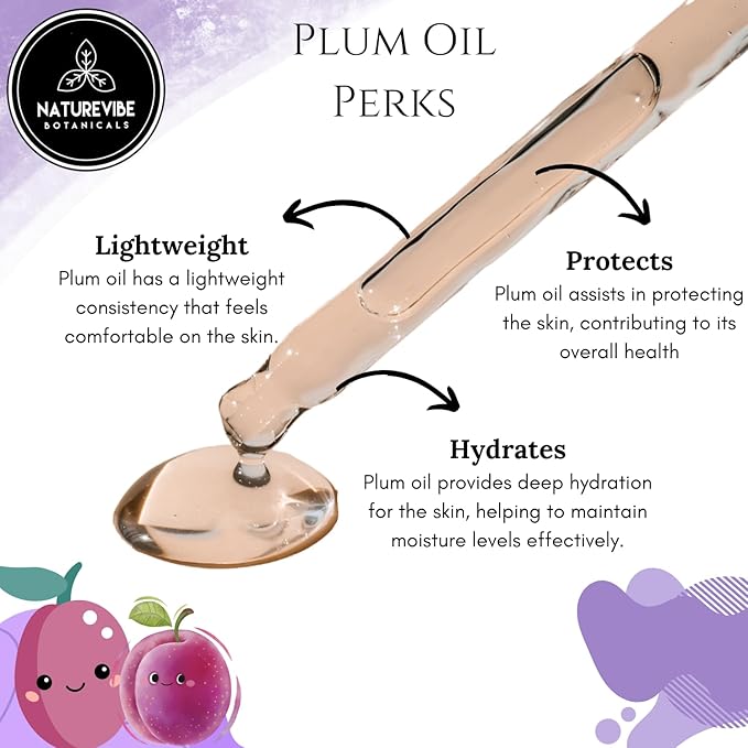 Naturevibe Botanicals Plum Oil 32 Ounces | 100% Pure and Natural | Great for Skin Care and Hair Care-FemmiqueWomen