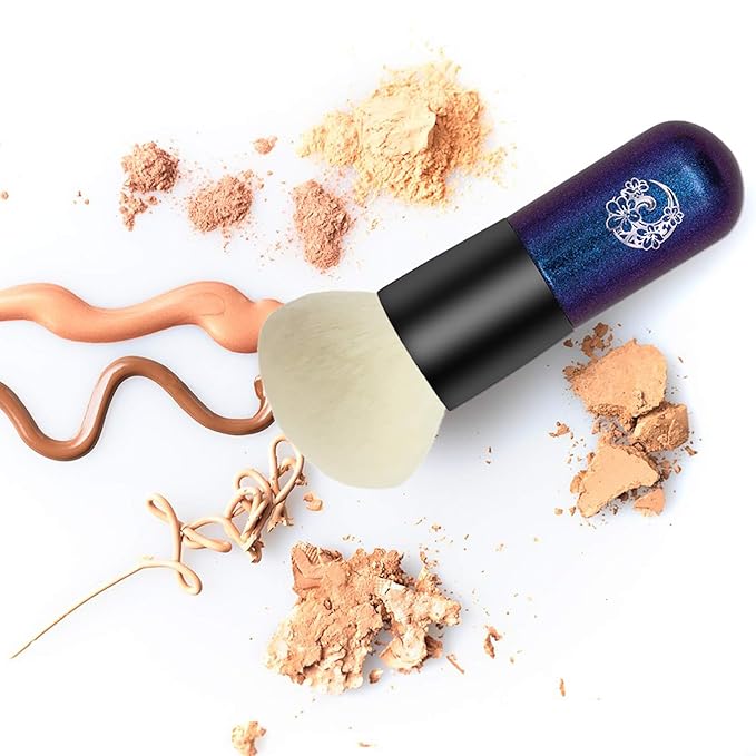 ENERGY Foundation Makeup Brush With Brush Clean Flat Top Kabuki for Face - Perfect For Blending Liquid, Cream or Flawless Powder Cosmetics - Buffing, Stippling, Concealer - Premium Quality Synthetic Dense Bristles-FemmiqueWomen
