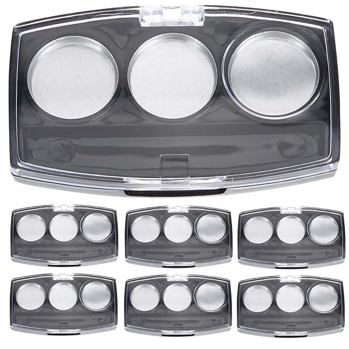 10Pcs Empty Magnetic Eyeshadow Palette Empty Eyeshadow Pans Containers Eyeshadow Palettes 3 Grids Makeup Pans Cosmetic Pans Eyeshadow Makeup Containers for Women Girls-FemmiqueWomen