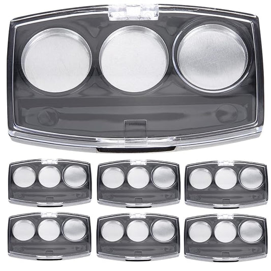 10Pcs Empty Magnetic Eyeshadow Palette Empty Eyeshadow Pans Containers Eyeshadow Palettes 3 Grids Makeup Pans Cosmetic Pans Eyeshadow Makeup Containers for Women Girls-FemmiqueWomen
