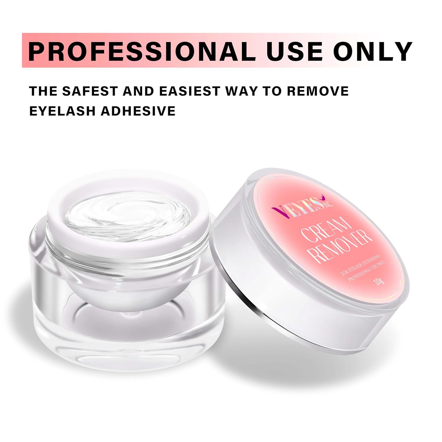 VEYES INC Cream Lash Remover for Lash Extensions 10g Low Irritation Eyelash Glue Remover Lash Tech Supplies for Professional or Salon Use Peach-FemmiqueWomen