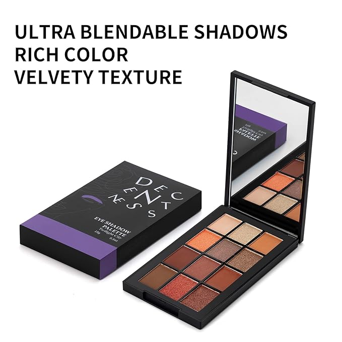 12 Colors Eyeshadow Palette Makeup Shades Nude Matte Shimmer Glitter Pigment, Pro Long Lasting&Waterproof Highlighting Makeup Palette,Ideal Gift(Twilight City)-FemmiqueWomen