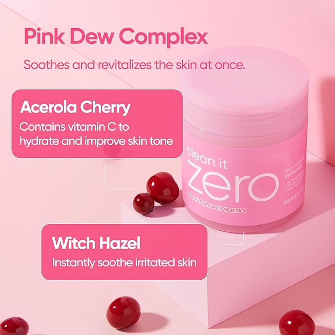 BANILA CO Clean it Zero Pink Hydration Toner Pad | Vegan Korean 3-Layered Pads | Hyaluronic Acids and Vitamin Complex to Moisturize and Soothe Skin | Hypoallergenic, Alcohol Free (70 Pads)-FemmiqueWomen