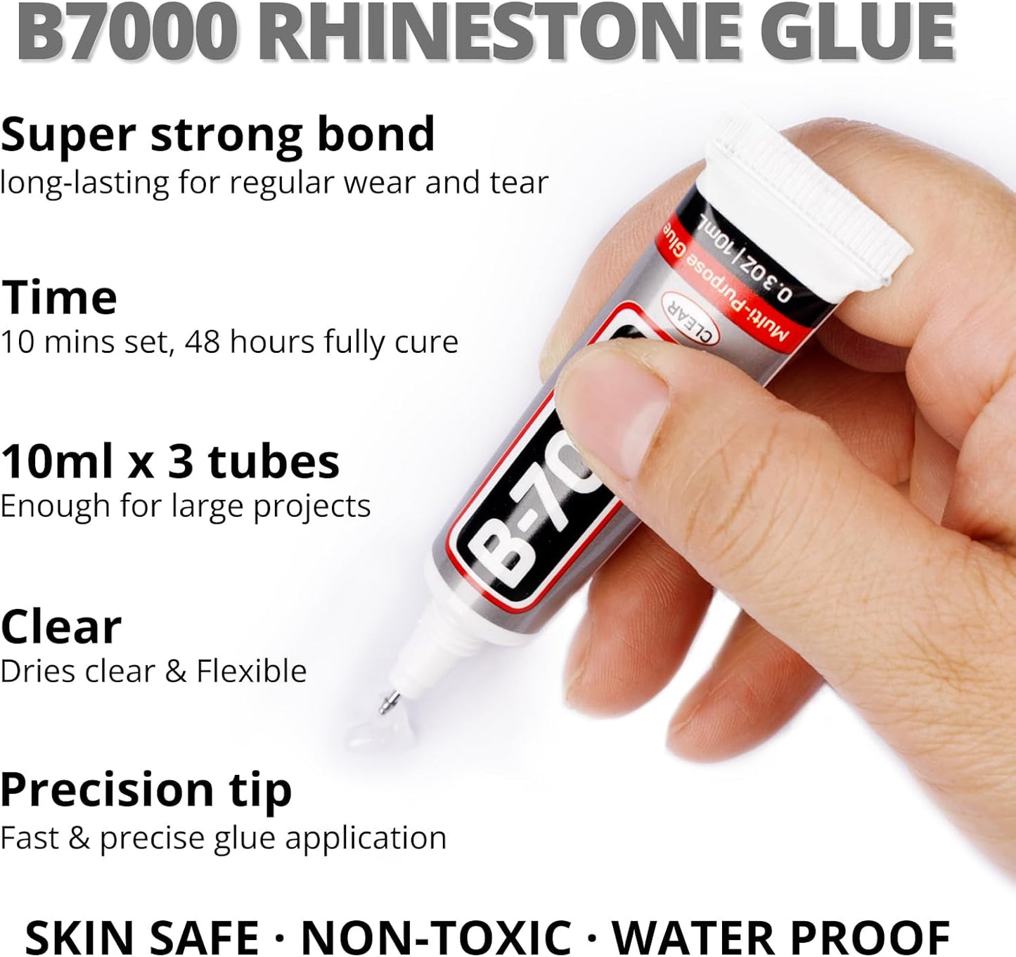 30000Pcs Resin Rhinestones Set for Crafting Bedazzling, Grey Flatback Gems Jewels for Crafts Clothes Shoes Fabric Outfit Nails Makeup, Gray Flat Back Crystal 2-6mm with b 7000 Glue-FemmiqueWomen