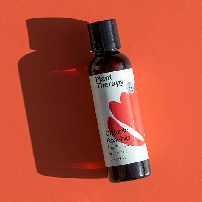 Plant Therapy Organic Rosehip Carrier Oil 4 oz For Skin and Hair Cold Pressed Supports Skin Hydration Fine Lines & Wrinkles Extra Virgin, Vitamins A and E & Essential Fatty Acids-FemmiqueWomen