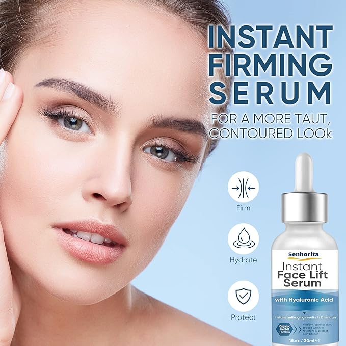 Instant Face Lift Serum, Temporary Skin Lifting & Tightening Serum, Effective Smooth Fine Lines, Wrinkles & Visibly Hide Loose Sagging Skin-FemmiqueWomen