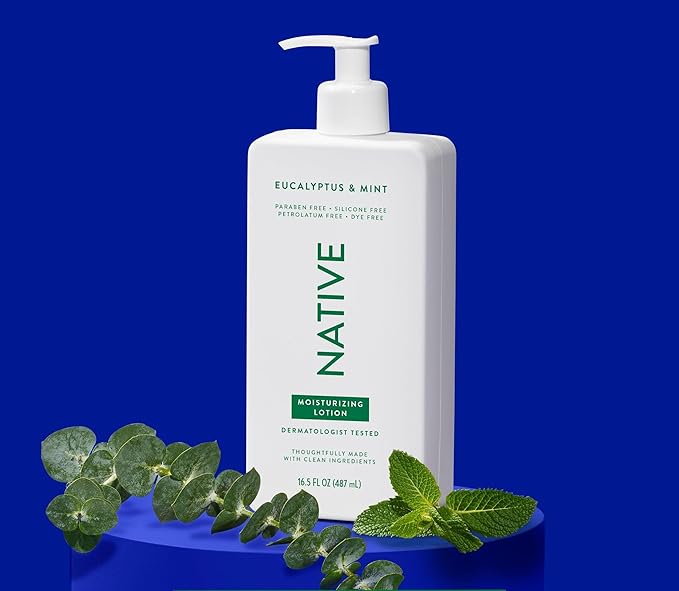 Native Body Lotion Contains Naturally Derived Plant-Based Moisturizers for Women and Men | Restores Dry Skin, Eucalyptus & Mint, 16.5 fl oz-FemmiqueWomen