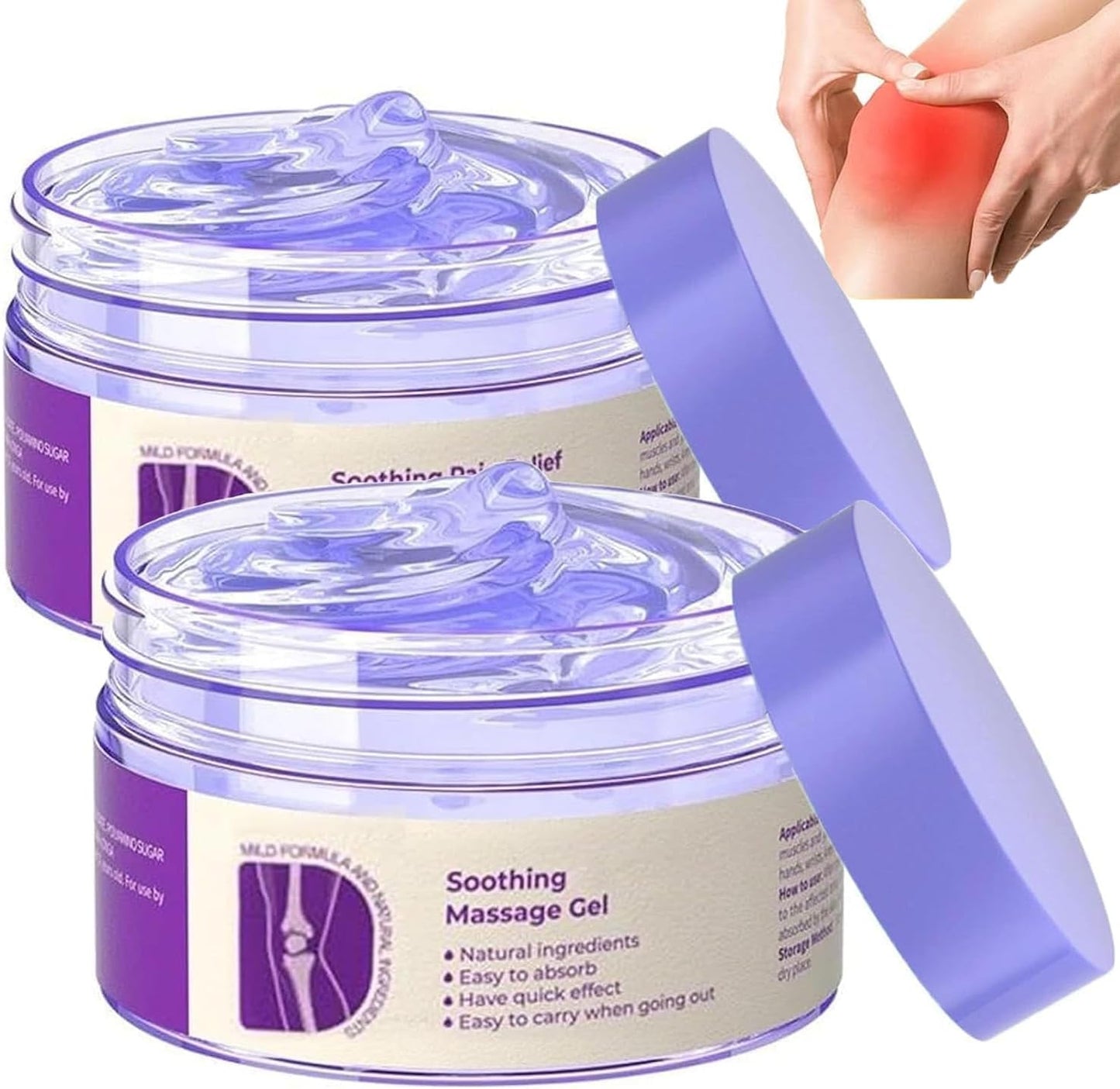2 PCS Soothing Relief Massage Gel, Joint Gel Purple Gel Cooling Soothing Knees, Lumbar, Neck, Back, Shoulders, Hands, and Feet-FemmiqueWomen