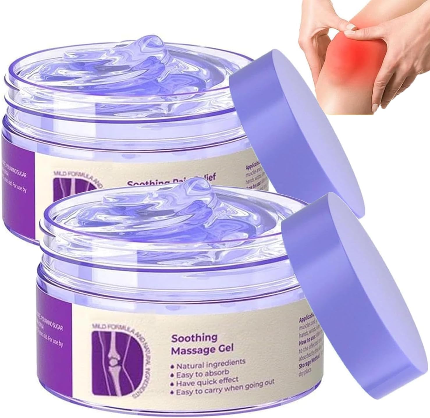 2 PCS Soothing Relief Massage Gel, Joint Gel Purple Gel Cooling Soothing Knees, Lumbar, Neck, Back, Shoulders, Hands, and Feet-FemmiqueWomen