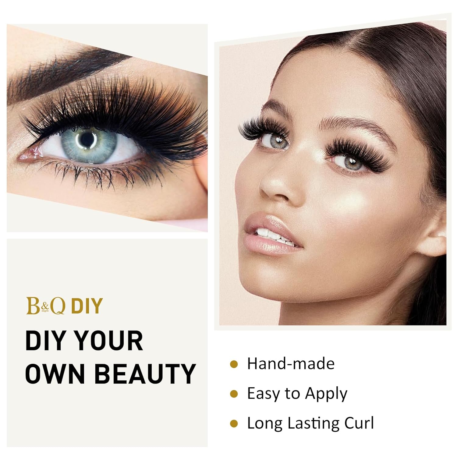 Lash Clusters B02 C Curl 12mm DIY Eyelash Extensions 72 Clusters Lashes C D Curl B&Qaugen Mega Volume Individual Lashes Eyelash Clusters Extensions Individual Lashes Cluster DIY at Home (NM-C-12mm)-FemmiqueWomen