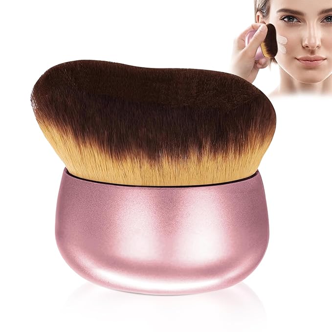 Extra Large Body Makeup Brush For Self Tanner,Leg Makeup &Bronzer Blend,75 mm Wide-headed Kabuki Brush Provides More Even& Pretty Application, Sunscreen Face&Back Makeup Brush,Wet&Dry Use-Matte (Pink)-FemmiqueWomen