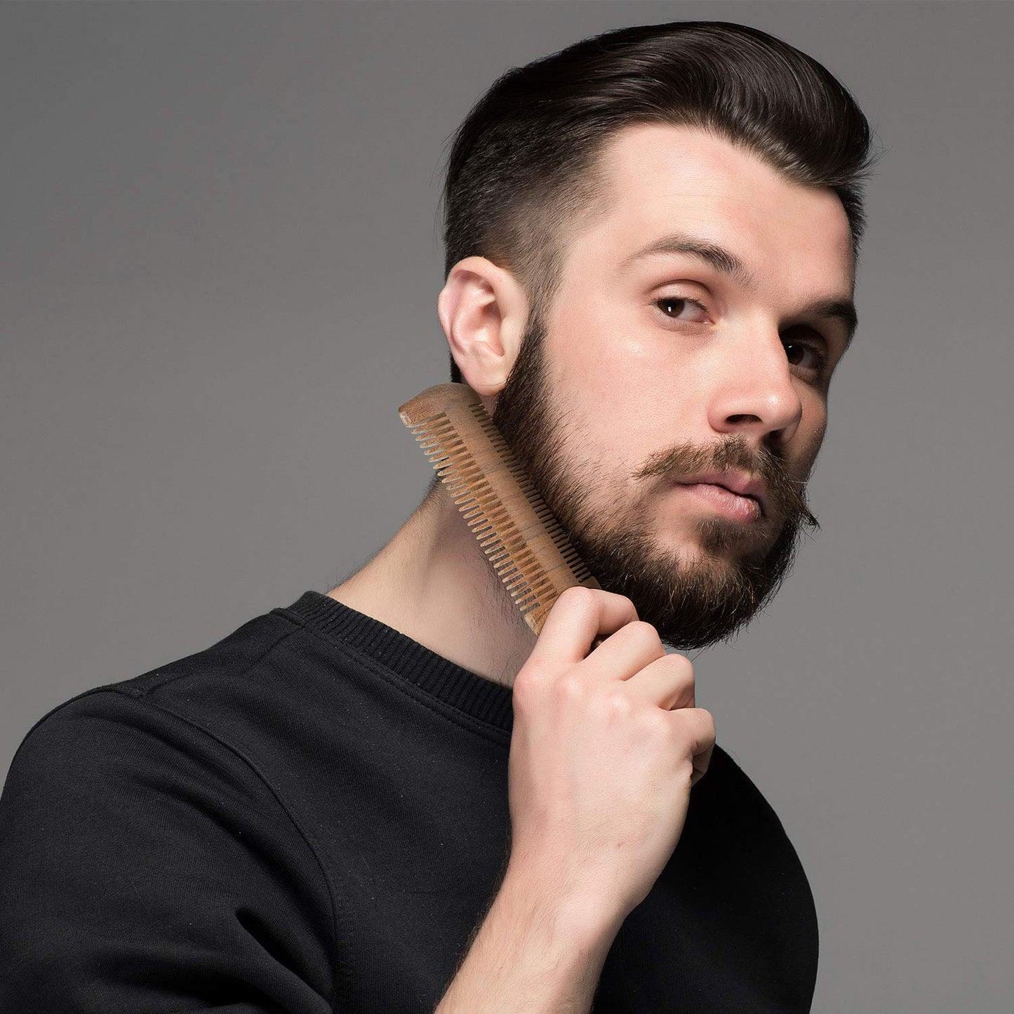 3 Pieces Beard Comb for Men Natural Sandalwood Wooden Mustaches Combs-FemmiqueWomen